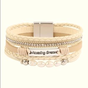 Amazing grace multi-layer faux leather bra…